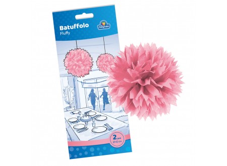 DECORO BATUFFOLO ROSA - 42 CM - 2 PZ