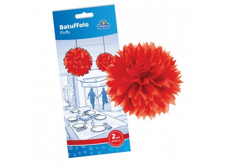 DECORO BATUFFOLO ROSSO - 42 CM - 2 PZ