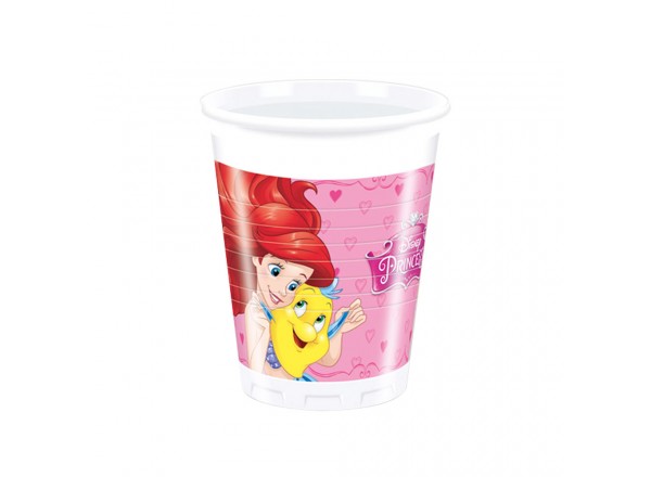 BICCHIERE PRINCIPESSE PLASTICA 200 ML - 8 PZ