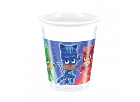 BICCHIERE PJ MASKS PLASTICA 200 ML - 8 PZ