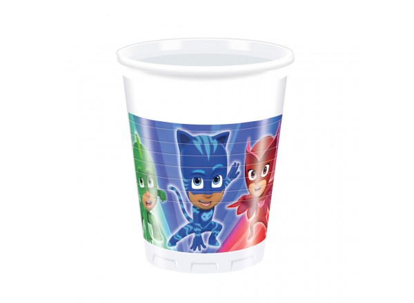 BICCHIERE PJ MASKS PLASTICA 200 ML - 8 PZ