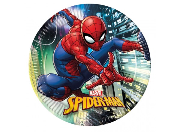 PIATTO SPIDERMAN23 CM - 8 PZ