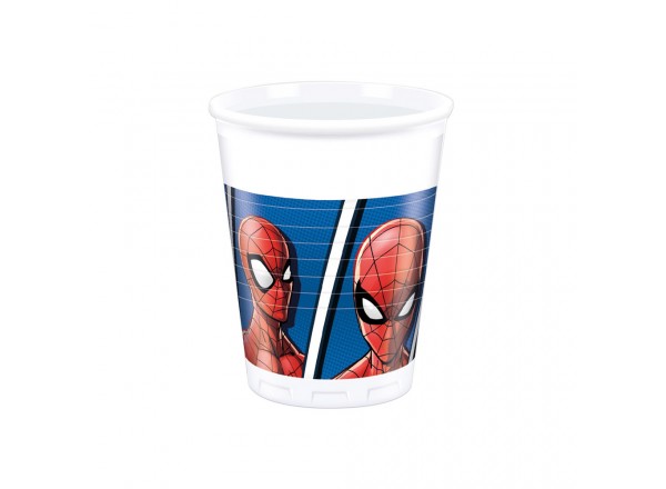 BICCHIERE SPIDERMAN PLASTICA 200 ML - 8 PZ