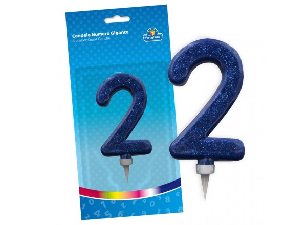 CANDELA GIGANTE BLU N.2 - 15 CM - 1 PZ