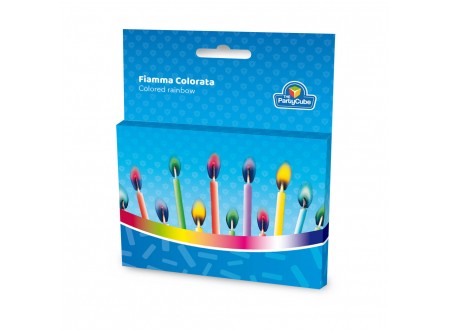 CANDELE FIAMME COLORATE - 6,5 CM - 12 PZ