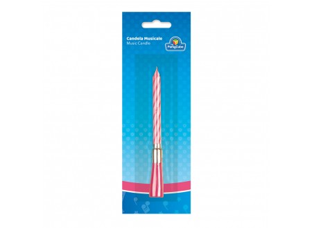 CANDELA MUSICALE ROSA - 1 PZ