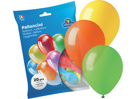 PALLONCINI STANDARD COLORI ASSORTITI - 20 PZ