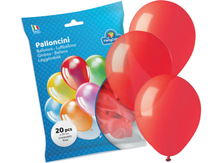 PALLONCINI STANDARD COLORE ROSSO - 20 PZ