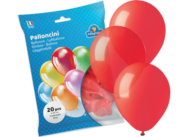 PALLONCINI STANDARD COLORE ROSSO - 20 PZ