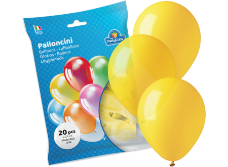 PALLONCINI STANDARD COLORE GIALLO - 20 PZ