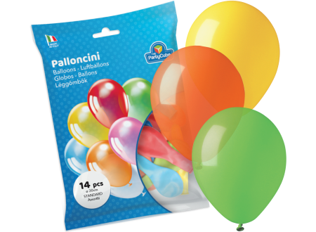 PALLONCINI STANDARD LARGE COLORI ASSORTITI - 14 PZ