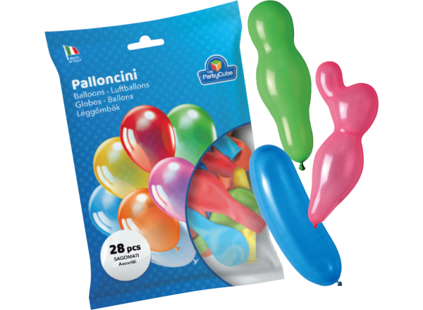 PALLONCINI SAGOMATI ASSORTITI - 28 PZ