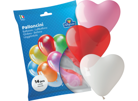 PALLONCINI CUORE ASSORTITI - 14 PZ