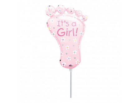 Palloncino in Mylar It's a Girl Foot Mini Shape