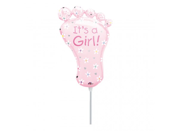 Palloncino in Mylar It's a Girl Foot Mini Shape