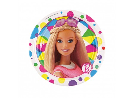 PIATTO BARBIE 18 CM - 8 PZ