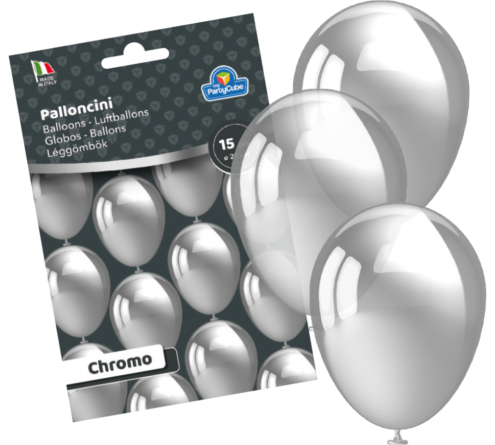 PALLONCINI STANDARD SMALL - CHROMO ARGENTO - 15 PZ