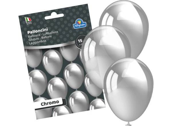 PALLONCINI STANDARD SMALL - CHROMO ARGENTO - 15 PZ