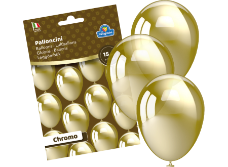 PALLONCINI STANDARD SMALL - CHROMO ORO - 15 PZ