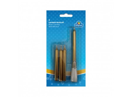 CANDELA MUSICALE ORO - 4 PZ