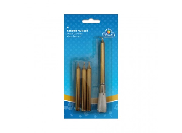 CANDELA MUSICALE ORO - 4 PZ