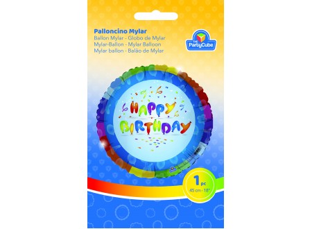 PALL. HAPPY BIRTHDAY MYLAR TONDO 45 CM - 1 PZ