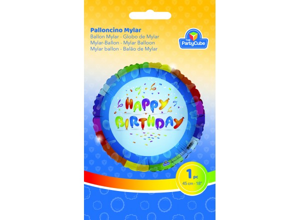 PALL. HAPPY BIRTHDAY MYLAR TONDO 45 CM - 1 PZ