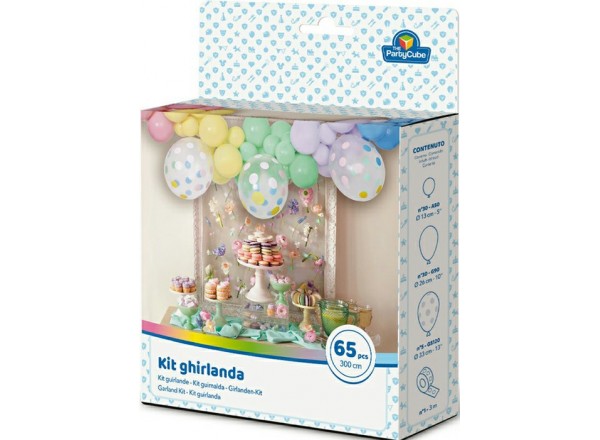 KIT GHIRLANDA CONFETTI - 65 PZ - 300 CM