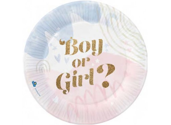 BIO PIATTO BOY OR GIRL? 18 CM - 8 PZ