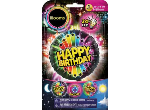 PALL. LED ILLOOMS 56 CM - HAPPY BIRTHDAY - 1 PZ