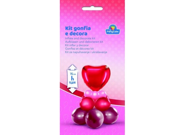 KIT GONFIA E DECORA CUORE ROSSO - 1 PZ