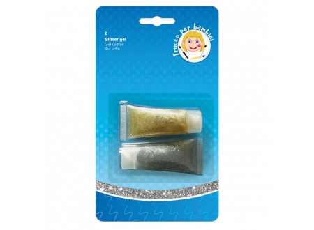 SET 2 GLITTER GEL TRUCCO (ORO / ARGENTO) - 1 PZ