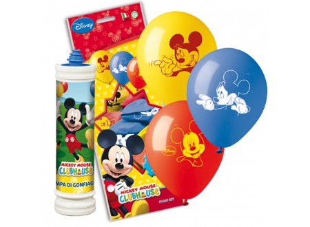 Kit pompa + palloncini Mickey