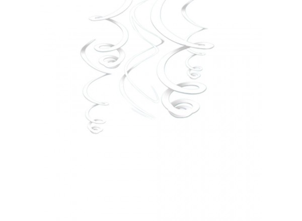 DECORO SPIRALI CARTA BIANCO - 12 PZ