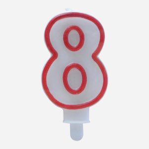 candela-bordo-rosso-numero-8